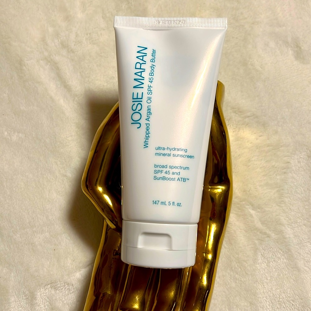 JOSIE MARAN. Whipped Argan Oil SPF 45 Body Butter. 5oz/147ml